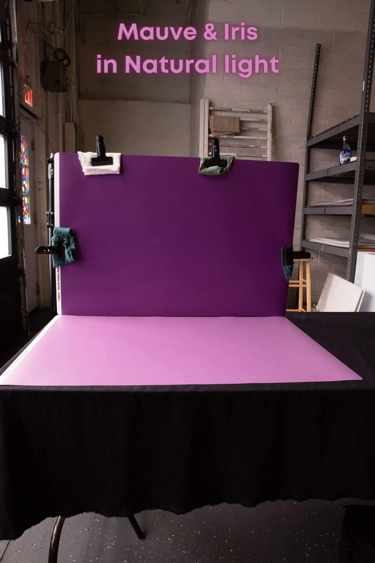 Elevate your photography with the rich and luxurious tones of the Violet Plum 3-Pack from Bessie Bakes Backdrops. This set includes three elegant shades: Violet Plum (#743673), Iris (#C284BD), and Mauve (#8E4A72), perfect for adding depth and sophistication to your food styling, product photography, or lifestyle imagery.

Crafted from lightweight, roll-up material, these backdrops are easy to transport and store, making them ideal for photographers on the move. The moisture and stain-resistant properties ensure durability and ease of use in a variety of settings, from studio to outdoor environments. These dramatic, muted hues are perfect for highlighting the details of your subject while adding a touch of elegance to your composition.