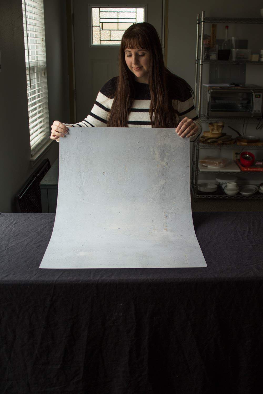 Bessie Bakes Super-Thin & Pliable Soft Concrete Replicated Photography Backdrop 2 Feet Wide x 3 Feet Long