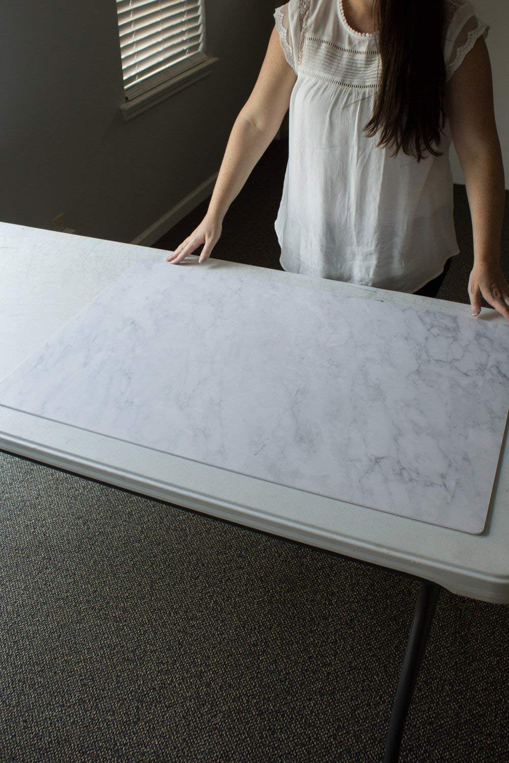 Bessie Bakes Subtle Gray Marble Replicated Photography Backdrop 2 Feet Wide x 3 Feet Long 3 mm Thick