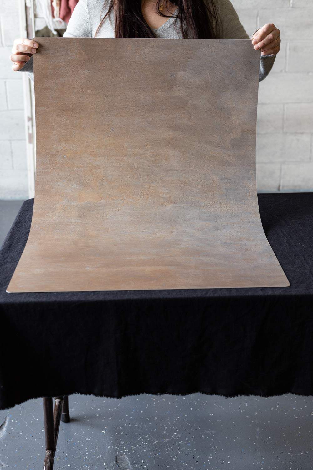 Bessie Bakes Super-Thin & Pliable Earth Brown Stone Replicated Photography Backdrop 2 Feet Wide x 3 Feet Long