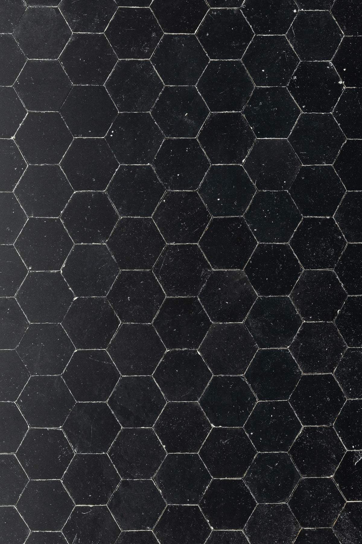 Bessie Bakes Black Hexagon Moroccan Tiles with Silver Lines Replicated Photography Backdrop 2 Feet Wide x 3 Feet Long 3 mm Thick