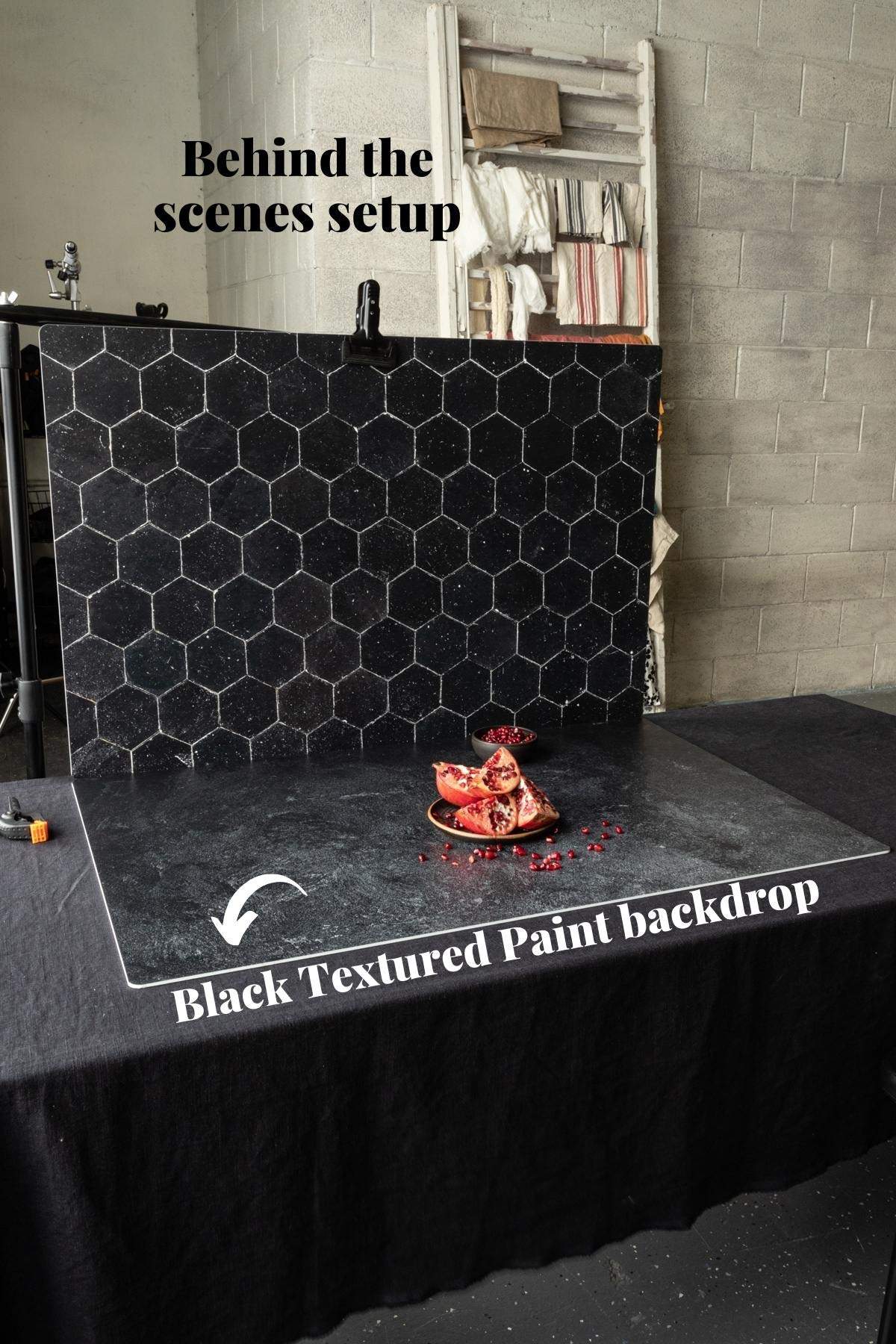 Bessie Bakes Black Hexagon Moroccan Tiles with Silver Lines Replicated Photography Backdrop 2 Feet Wide x 3 Feet Long 3 mm Thick