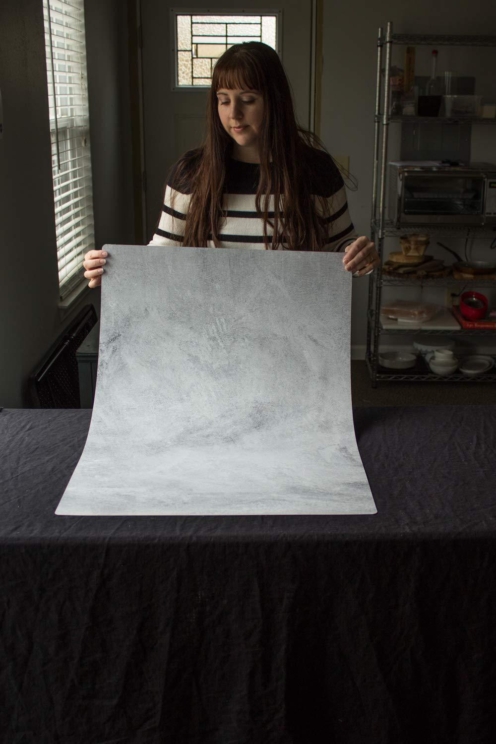 Bessie Bakes Super-Thin & Pliable Abstract Concrete Replicated Photography Backdrop 2 Feet Wide x 3 Feet Long