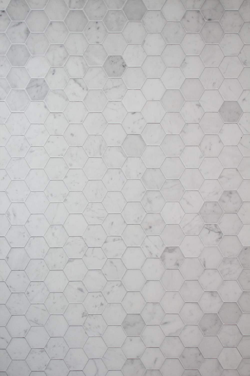 Bessie Bakes Marble Hexagon Tile Replicated Photography Backdrop 2 Feet Wide x 3 Feet Long 3 mm Thick