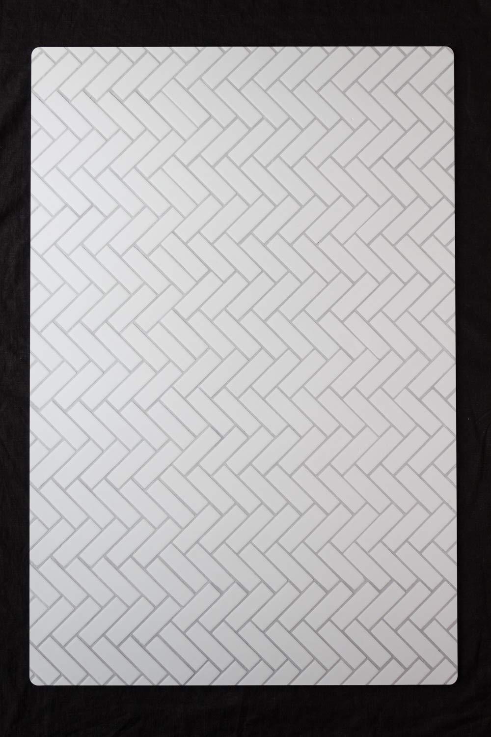 Bessie Bakes Chevron Tile Replicated Photography Backdrop 2 Feet Wide x 3 Feet Long 3 mm Thick