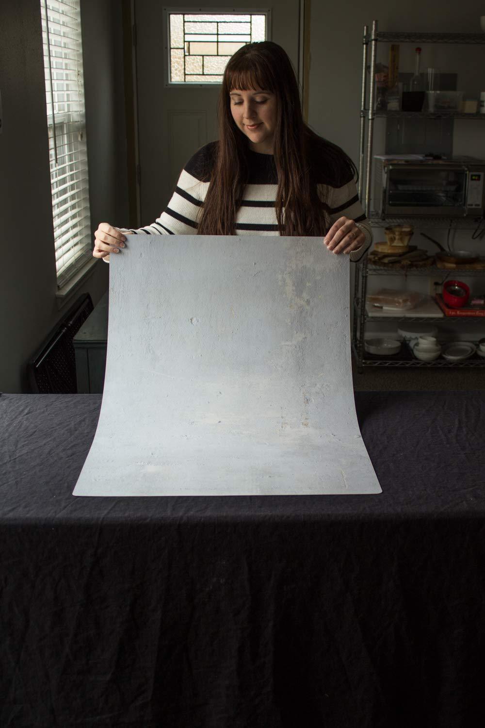 Bessie Bakes Super-Thin & Pliable Soft Concrete Replicated Photography Backdrop 2 Feet Wide x 3 Feet Long