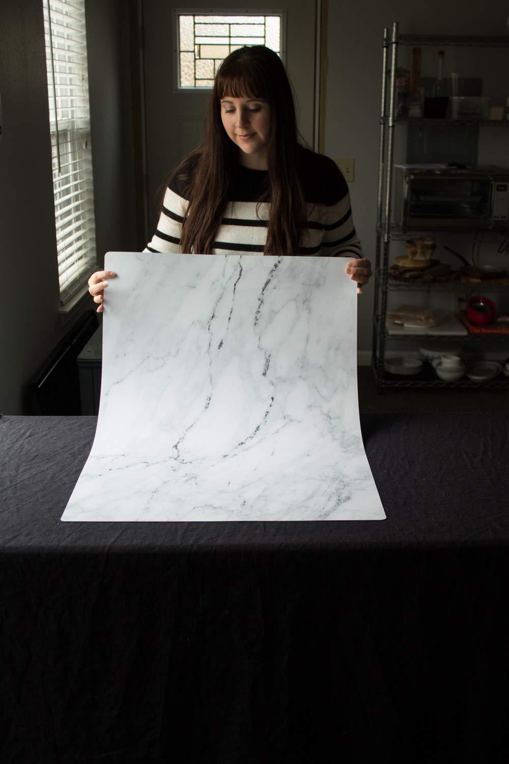 Bessie Bakes Super-Thin & Pliable Marble Replicated Photography Backdrop 2 Feet Wide x 3 Feet Long