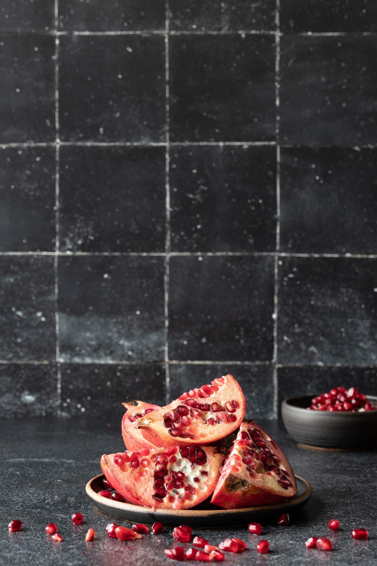 Bessie Bakes Super-Thin & Pliable Black Square Moroccan Tiles with Silver Lines Replicated Photography Backdrop 2 Feet Wide x 3 Feet Long