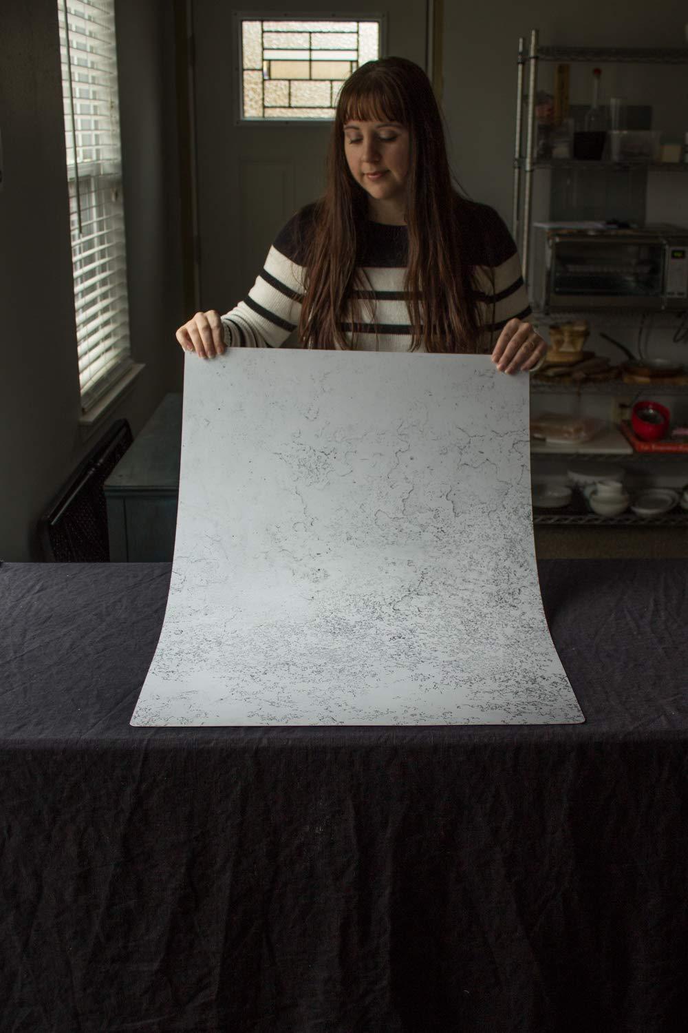 Bessie Bakes White Plaster Replicated Photography Backdrop 2 Feet Wide x 3 Feet Long