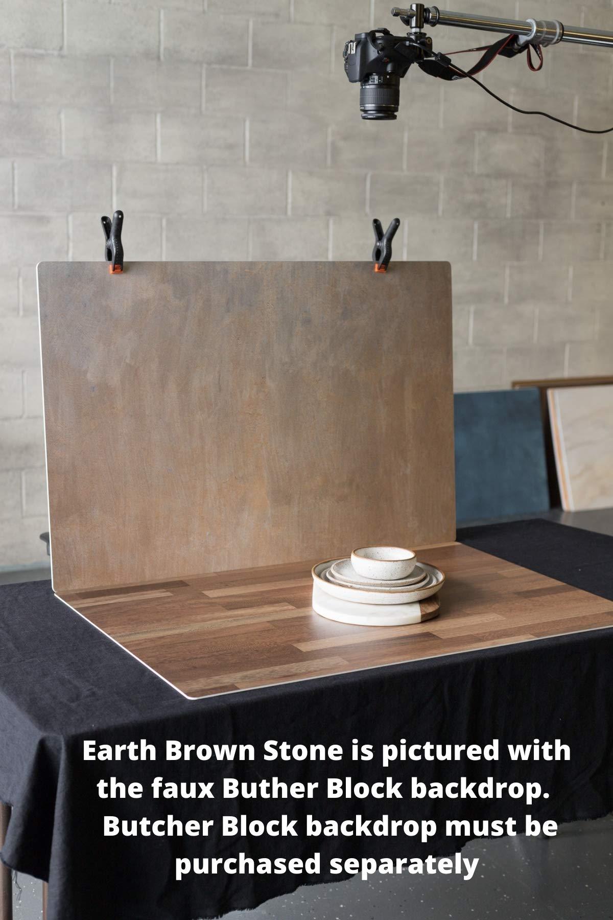 Bessie Bakes Super-Thin & Pliable Earth Brown Stone Replicated Photography Backdrop 2 Feet Wide x 3 Feet Long