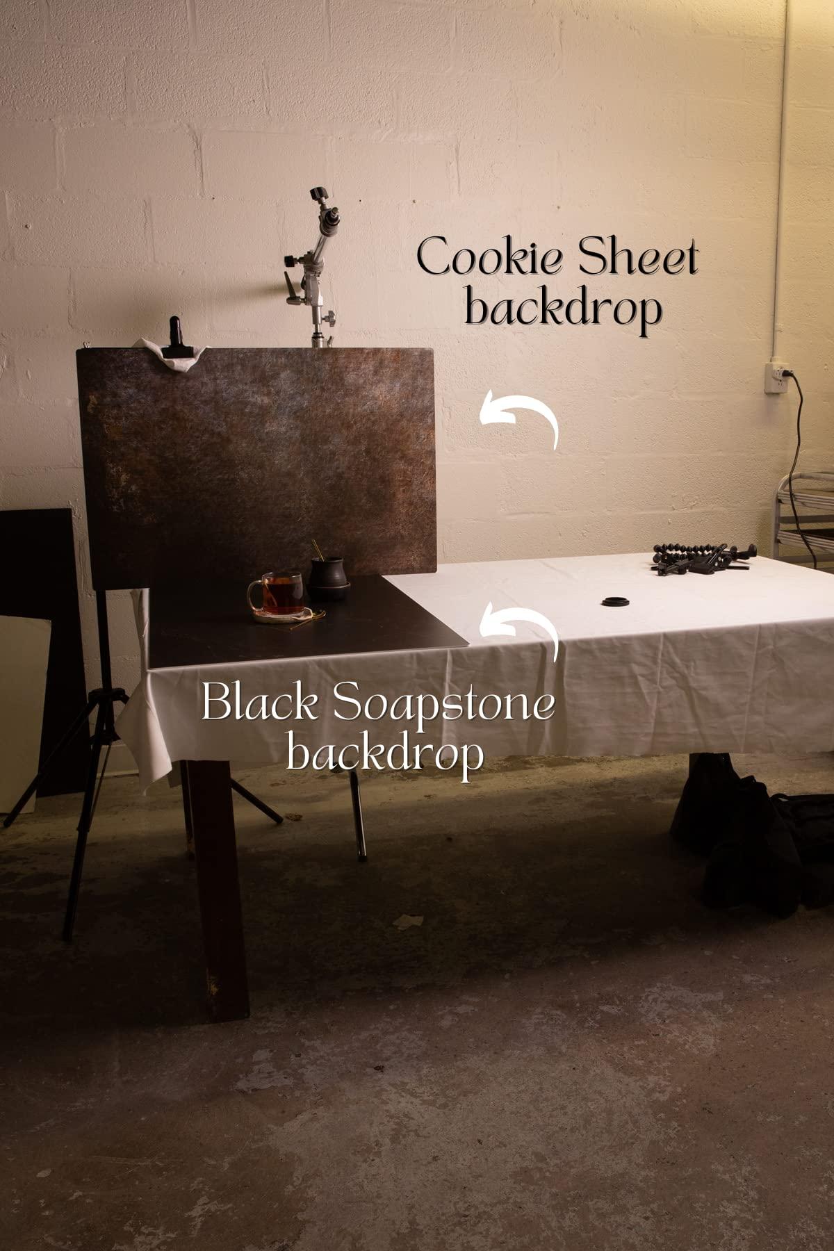 Bessie Bakes Black Soapstone Replicated Photography Backdrop 2 Feet Wide x 3 Feet Long 3 mm Thick