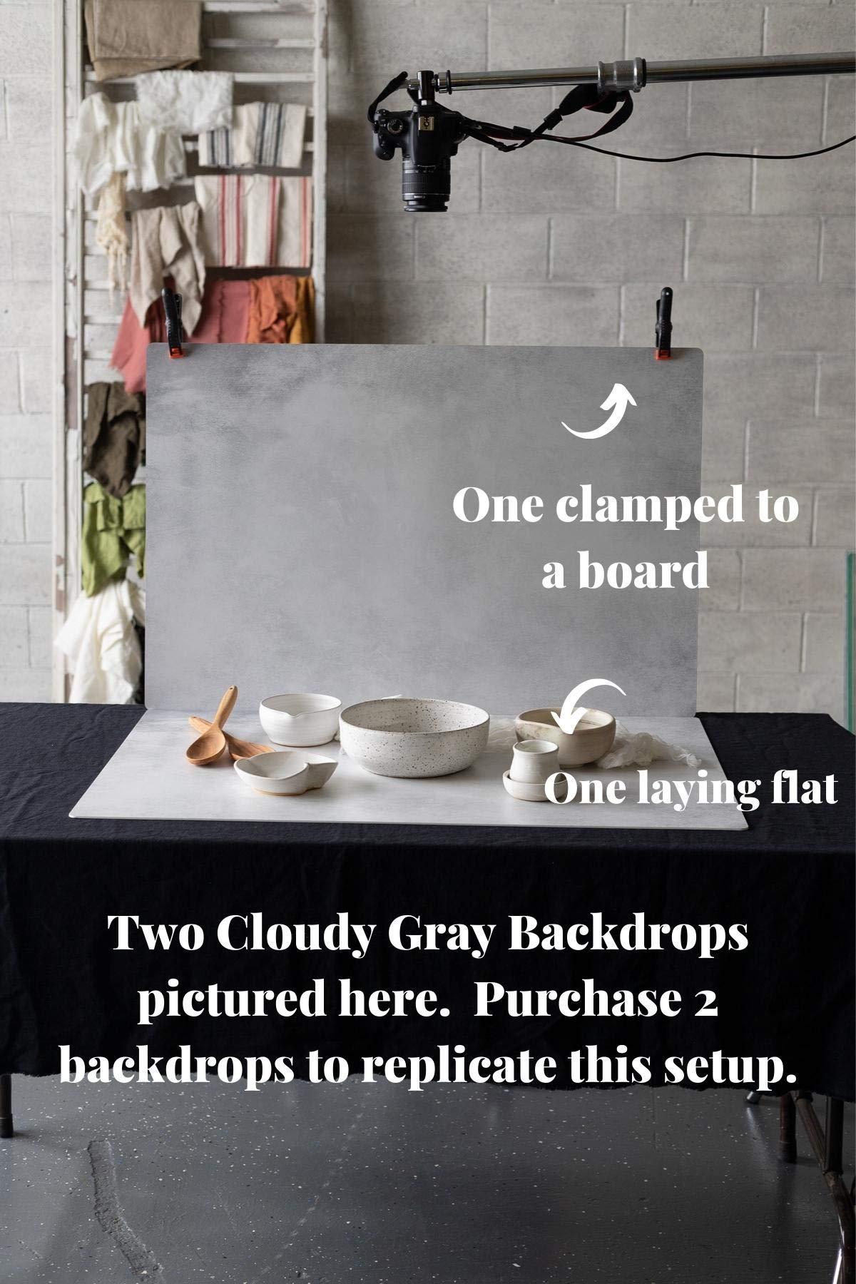 Bessie Bakes Super-Thin & Pliable Cloudy Gray Replicated Photography Backdrop 2 Feet Wide x 3 Feet Long