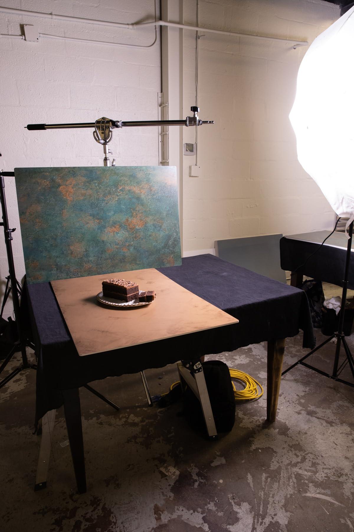 Bessie Bakes Turquoise and Copper Plaster Replicated Photography Backdrop 2 Feet Wide x 3 Feet Long