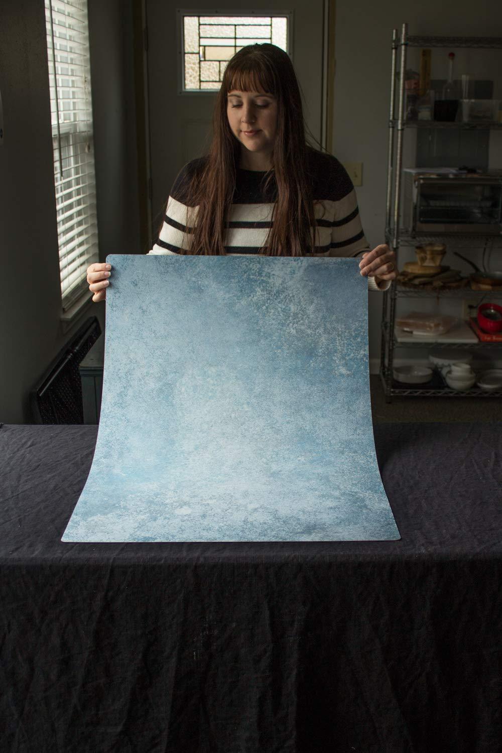 Bessie Bakes Super-Thin & Pliable Blue Stone Replicated Photography Backdrop 2 Feet Wide x 3 Feet Long