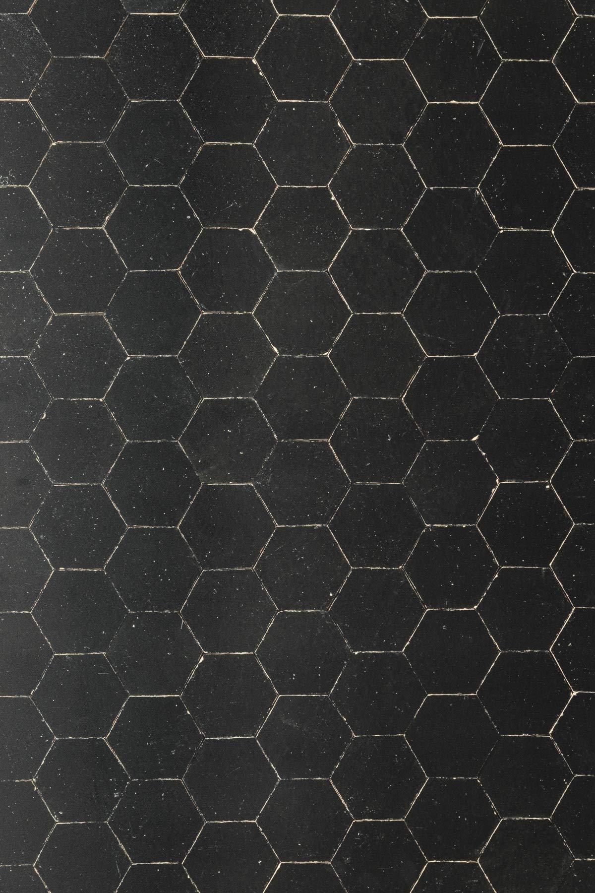 Bessie Bakes Super-Thin & Pliable Black Hexagon Moroccan Tiles with Gold Lines Replicated Photography Backdrop 2 Feet Wide x 3 Feet Long