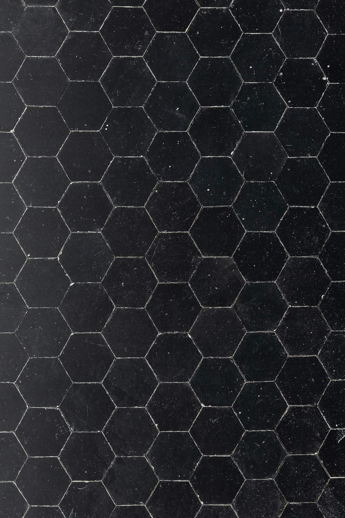 Bessie Bakes Super-Thin & Pliable Black Hexagon Moroccan Tiles with Silver Lines Replicated Photography Backdrop 2 Feet Wide x 3 Feet Long