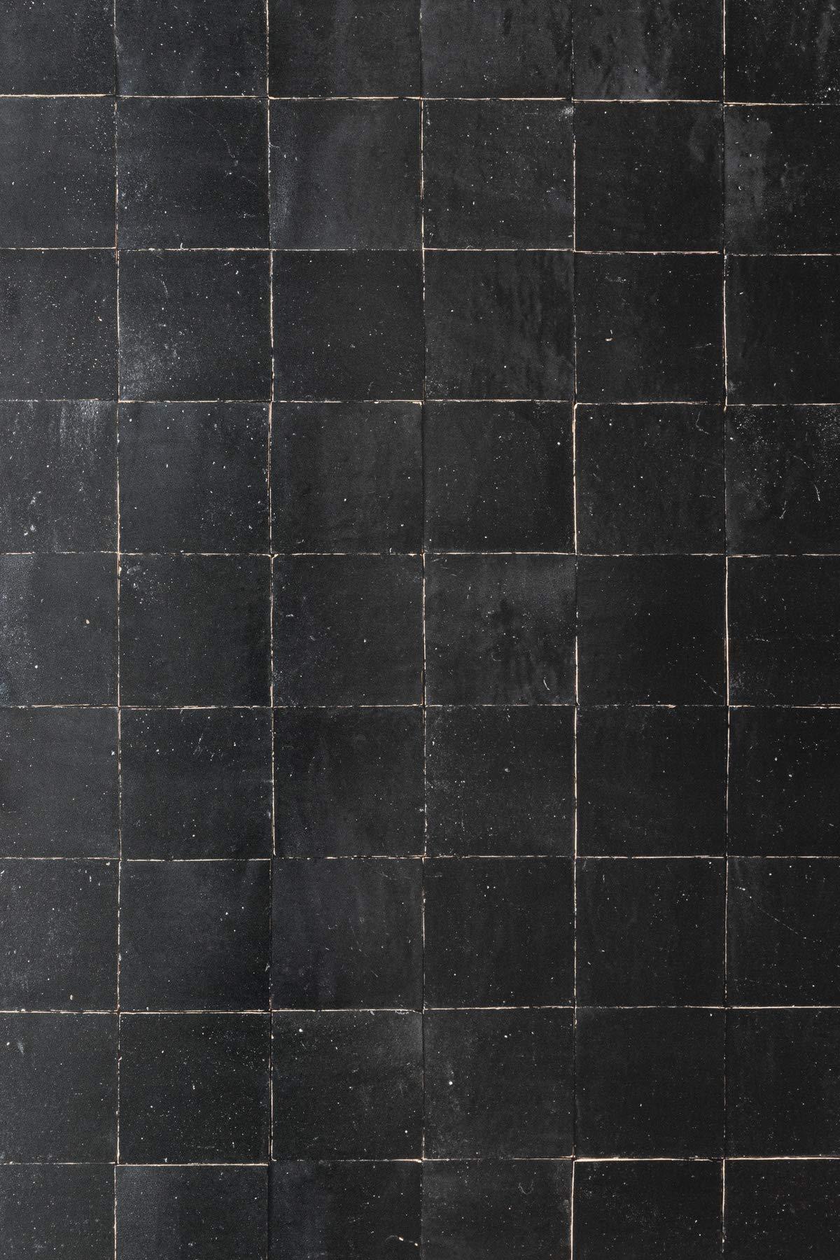 Black Square Moroccan Tiles with Gold Lines